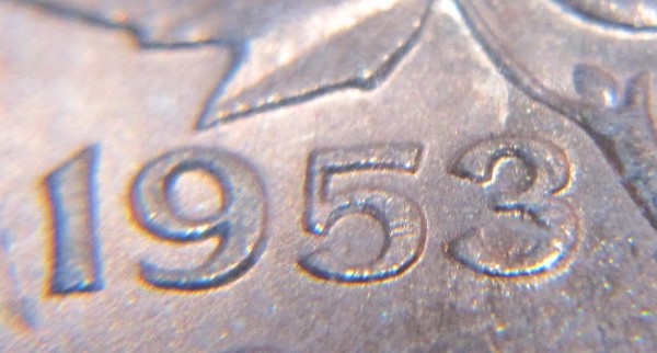 Canada-1-Cent-1953-Double-3-&-Hanging-3